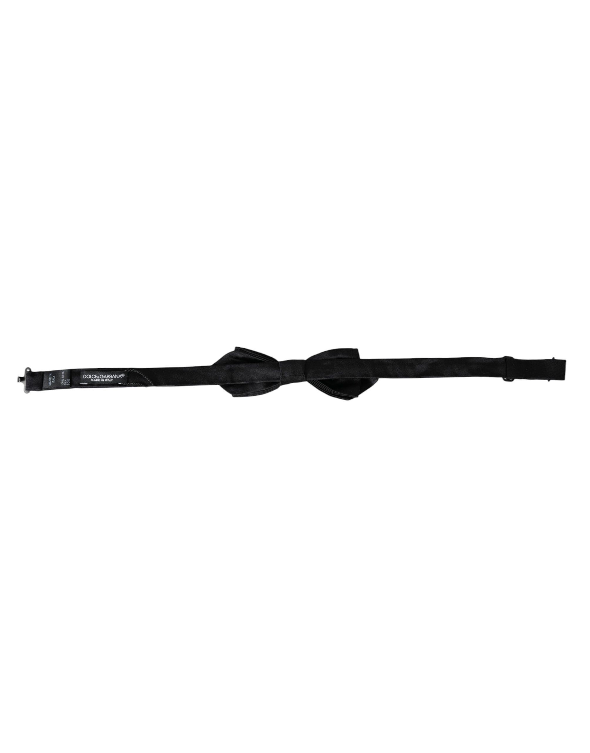 Dolce & Gabbana Black Silk Adjustable Neck Men Bow Men's Tie Size ONE SIZE - 5 Thumbnail
