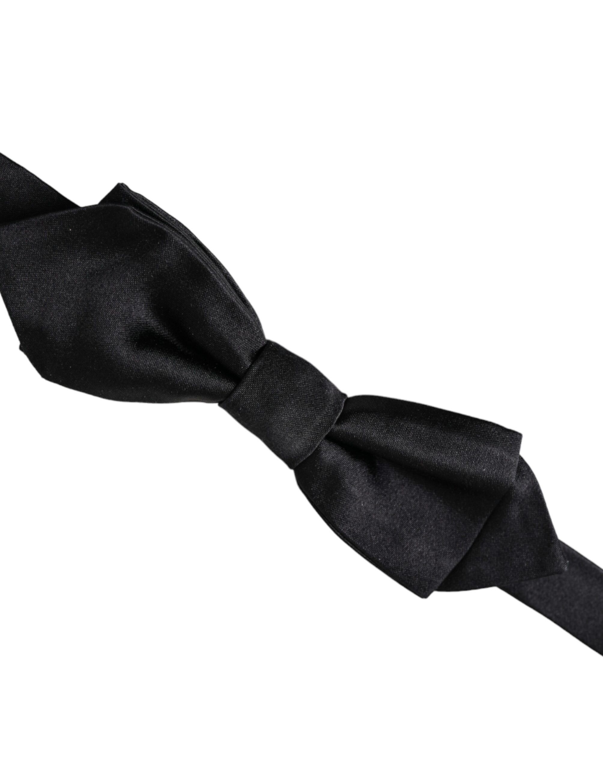 Dolce & Gabbana Black Silk Adjustable Neck Men Bow Men's Tie Size ONE SIZE - 4 Thumbnail