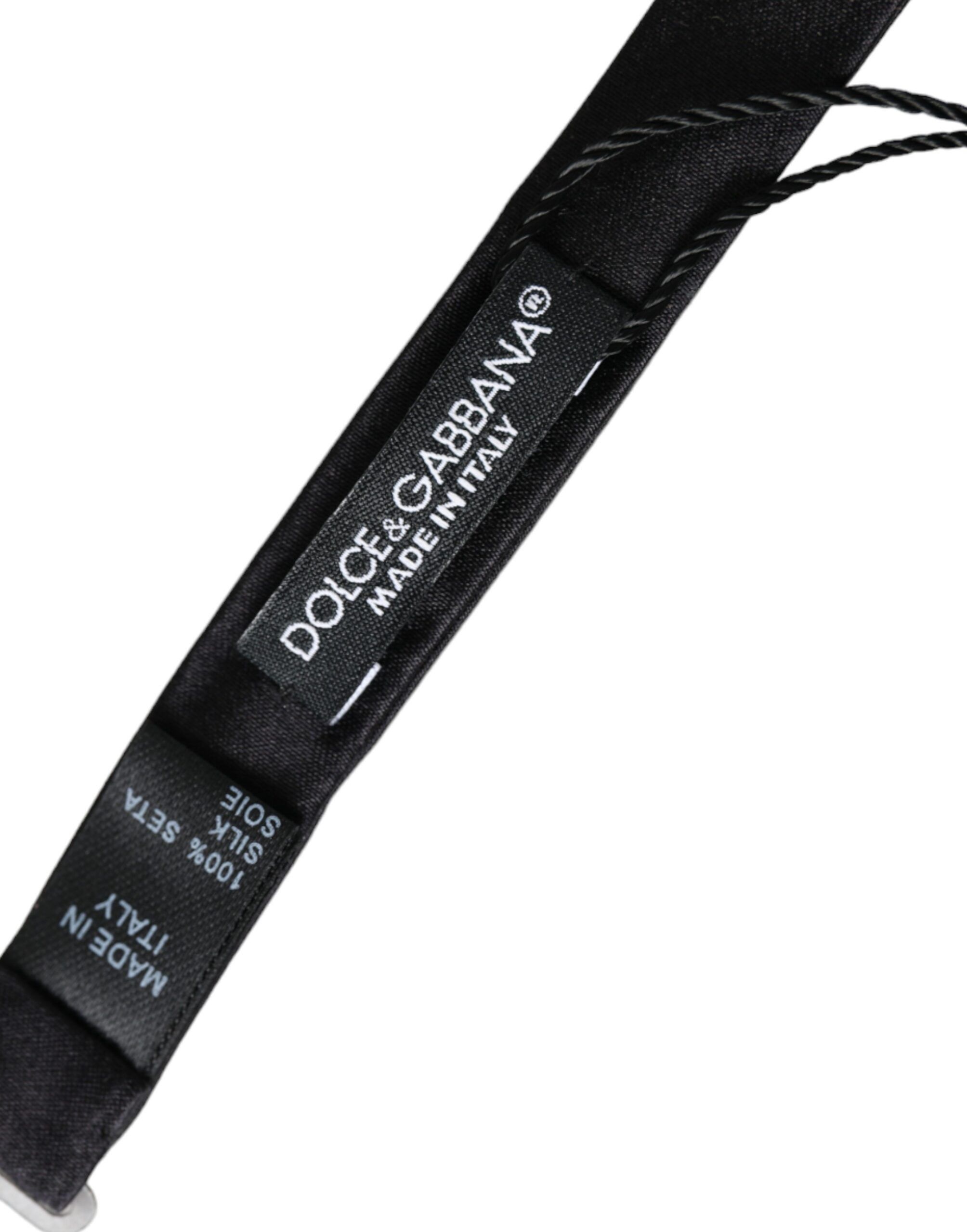 Dolce & Gabbana Black Silk Adjustable Neck Men Bow Men's Tie Size ONE SIZE - 3 Thumbnail