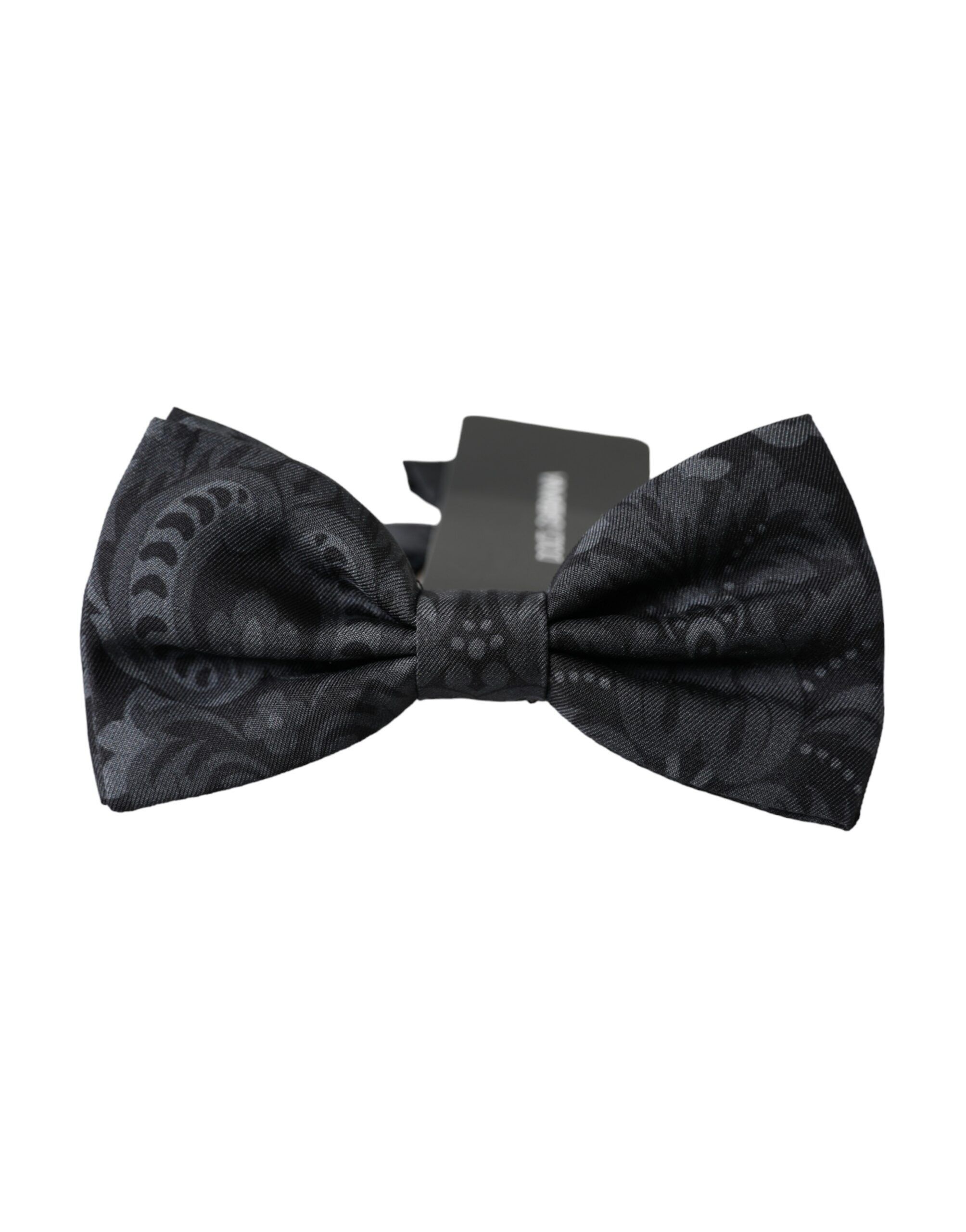 Dolce & Gabbana Dark Gray Silk Patterned Adjustable Men Bow Men's Tie Size ONE SIZE - 3 Thumbnail