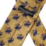 Dolce & Gabbana Yellow Ship Print 100% Silk Adjustable Men Men's Tie Size ONE SIZE - 4 Thumbnail