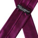 Dolce & Gabbana Purple Solid Satin Silk Adjustable Men Men's Tie Size ONE SIZE - 3 Thumbnail