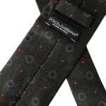 Dolce & Gabbana Dark Gray 100% Silk Fantasy Adjustable Men Men's Tie Size ONE SIZE - 4 Thumbnail