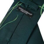 Dolce & Gabbana Green Printed 100% Silk Adjustable Men Men's Tie Size ONE SIZE - 4 Thumbnail