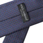 Dolce & Gabbana Navy Blue Silk Patterned Adjustable Men Men's Tie Size ONE SIZE - 4 Thumbnail