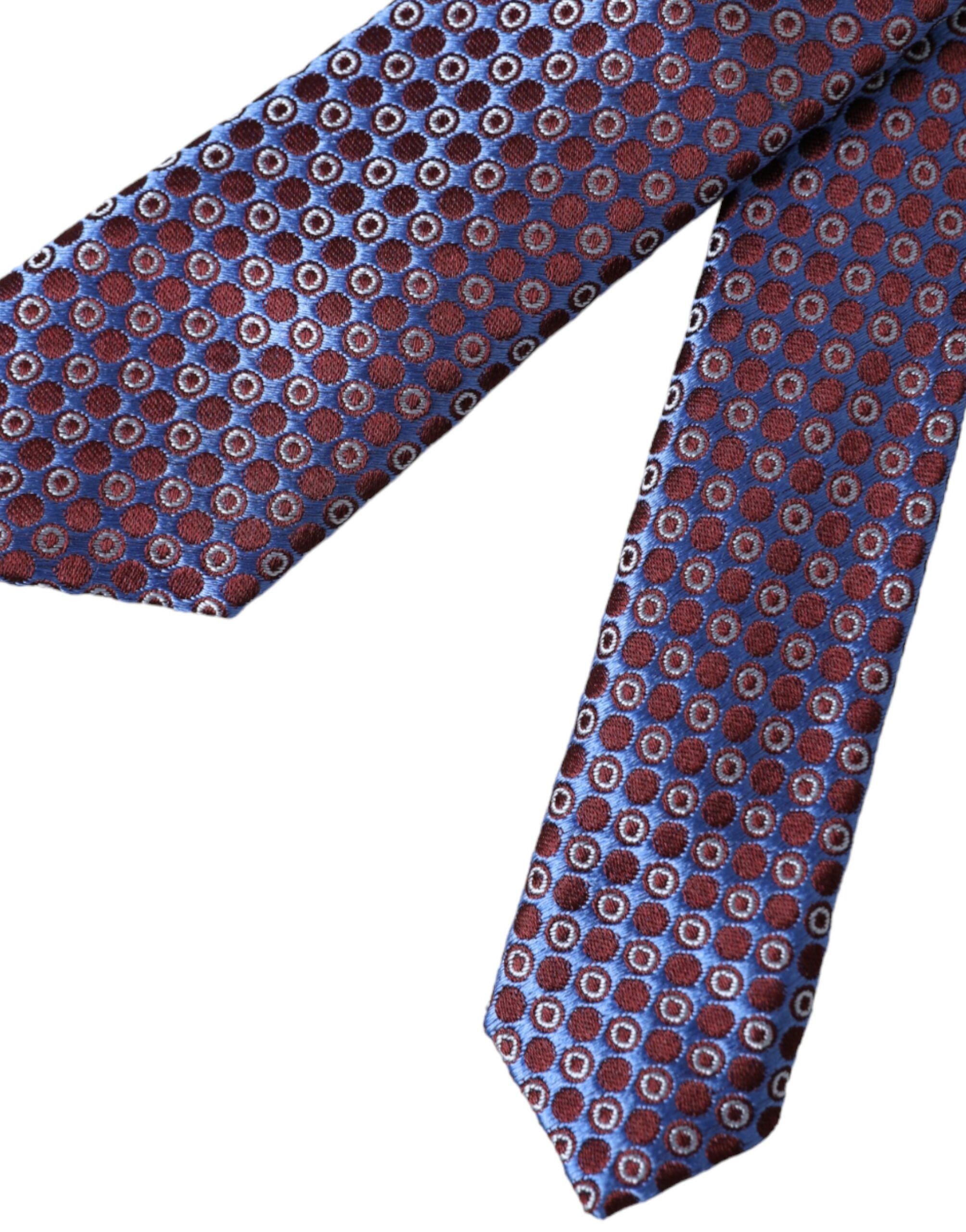 Dolce & Gabbana Blue Purple Patterned Silk Adjustable Men Men's Tie Size ONE SIZE - 5 Thumbnail