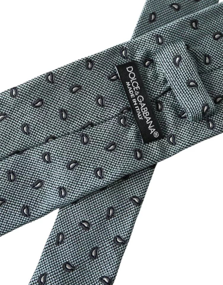 Dolce & Gabbana Green 100% Silk Patterned Adjustable Men Men's Tie Size ONE SIZE - 3 Thumbnail