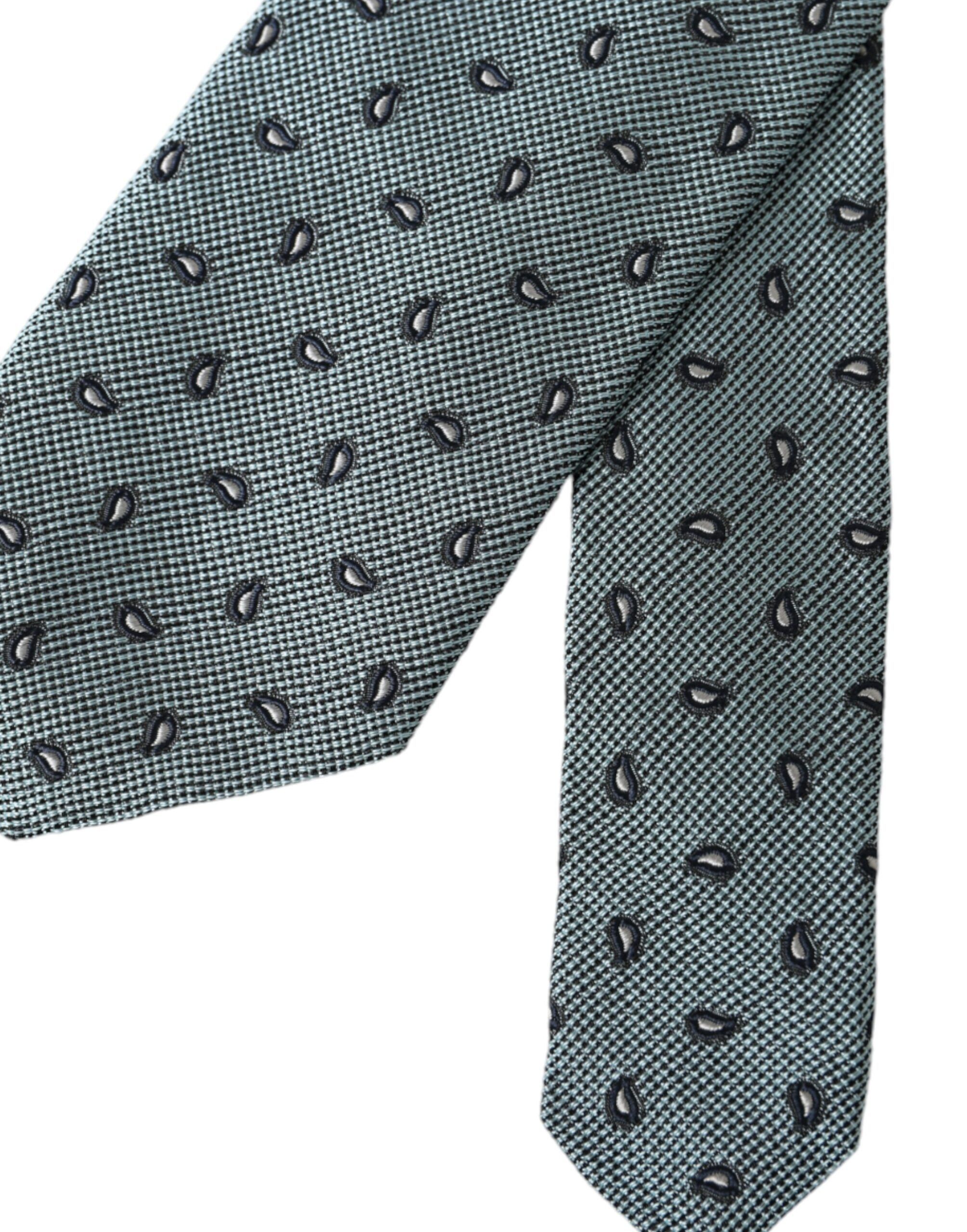 Dolce & Gabbana Green 100% Silk Patterned Adjustable Men Men's Tie Size ONE SIZE - 6 Thumbnail