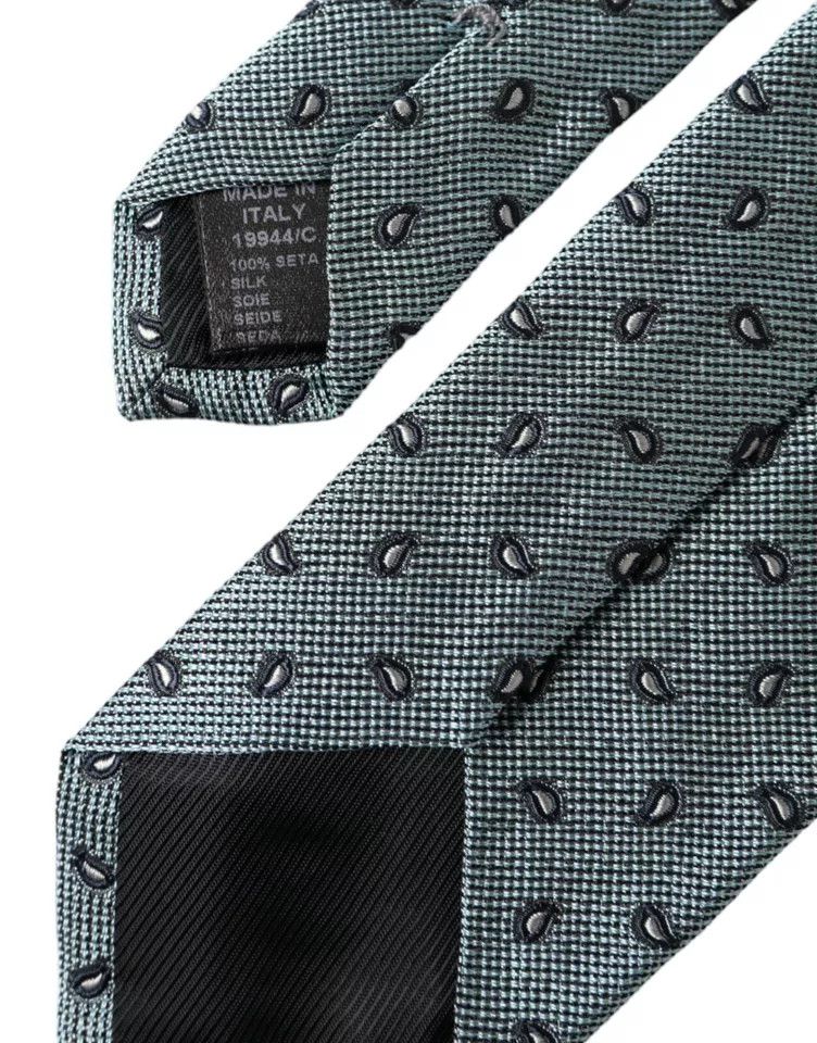 Dolce & Gabbana Green 100% Silk Patterned Adjustable Men Men's Tie Size ONE SIZE - 2 Thumbnail