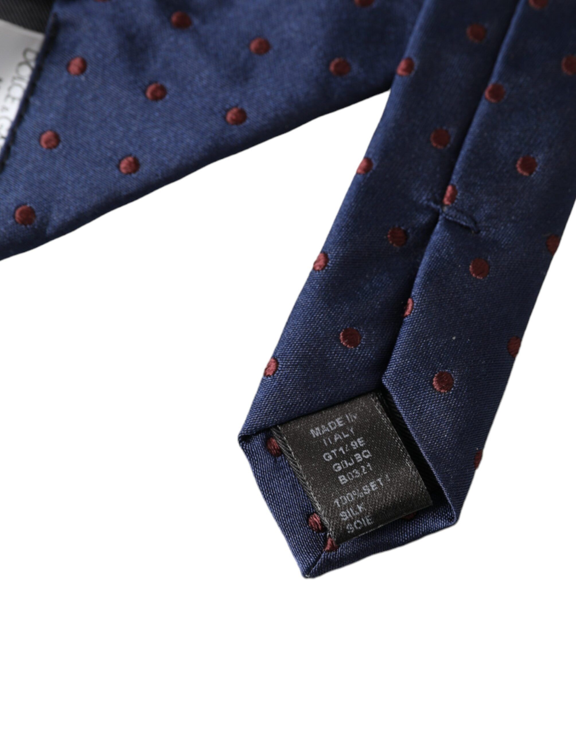 Dolce & Gabbana Blue Polka Dot 100% Silk Adjustable Men Men's Tie Size ONE SIZE - 3 Thumbnail