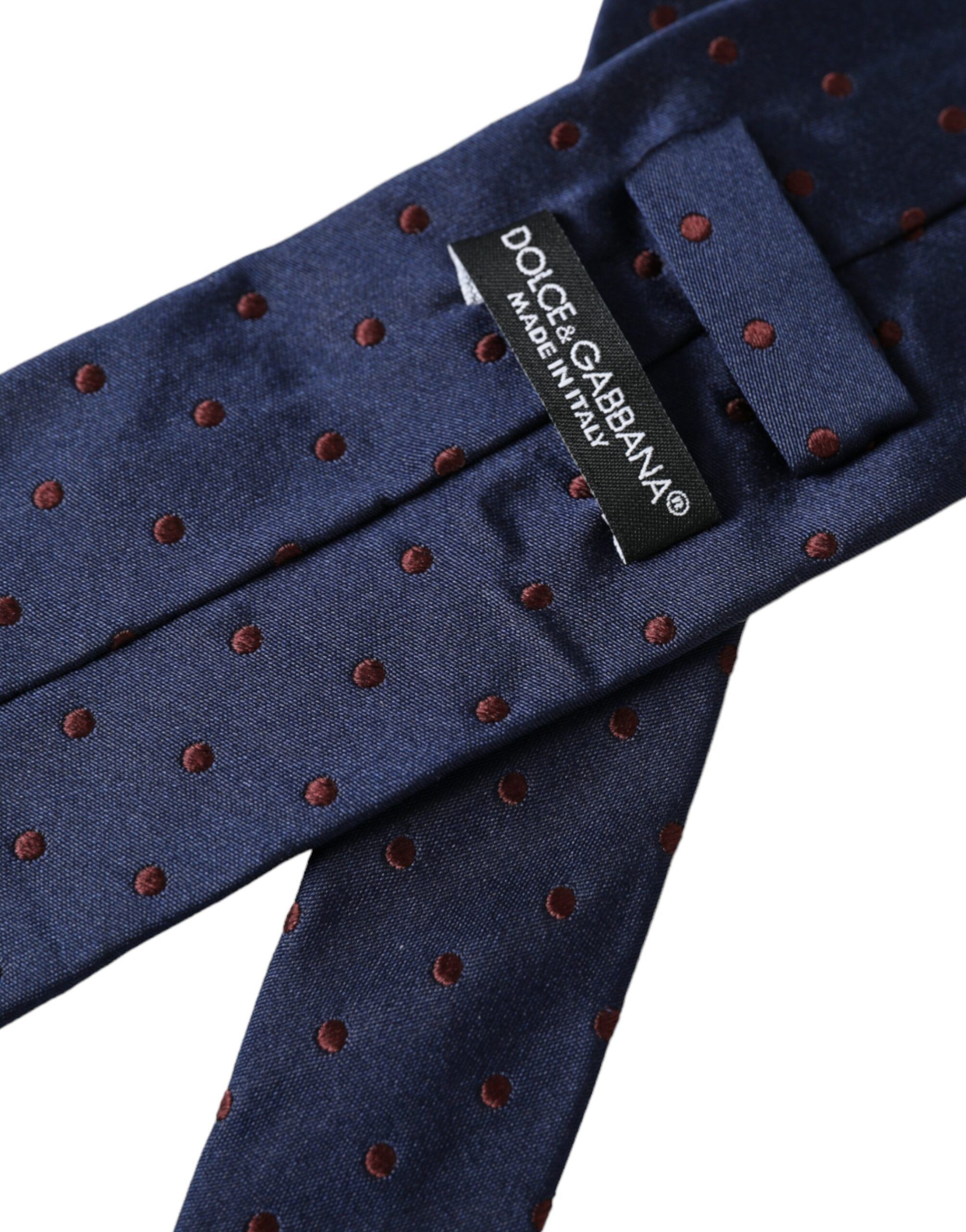 Dolce & Gabbana Blue Polka Dot 100% Silk Adjustable Men Men's Tie Size ONE SIZE - 4 Thumbnail