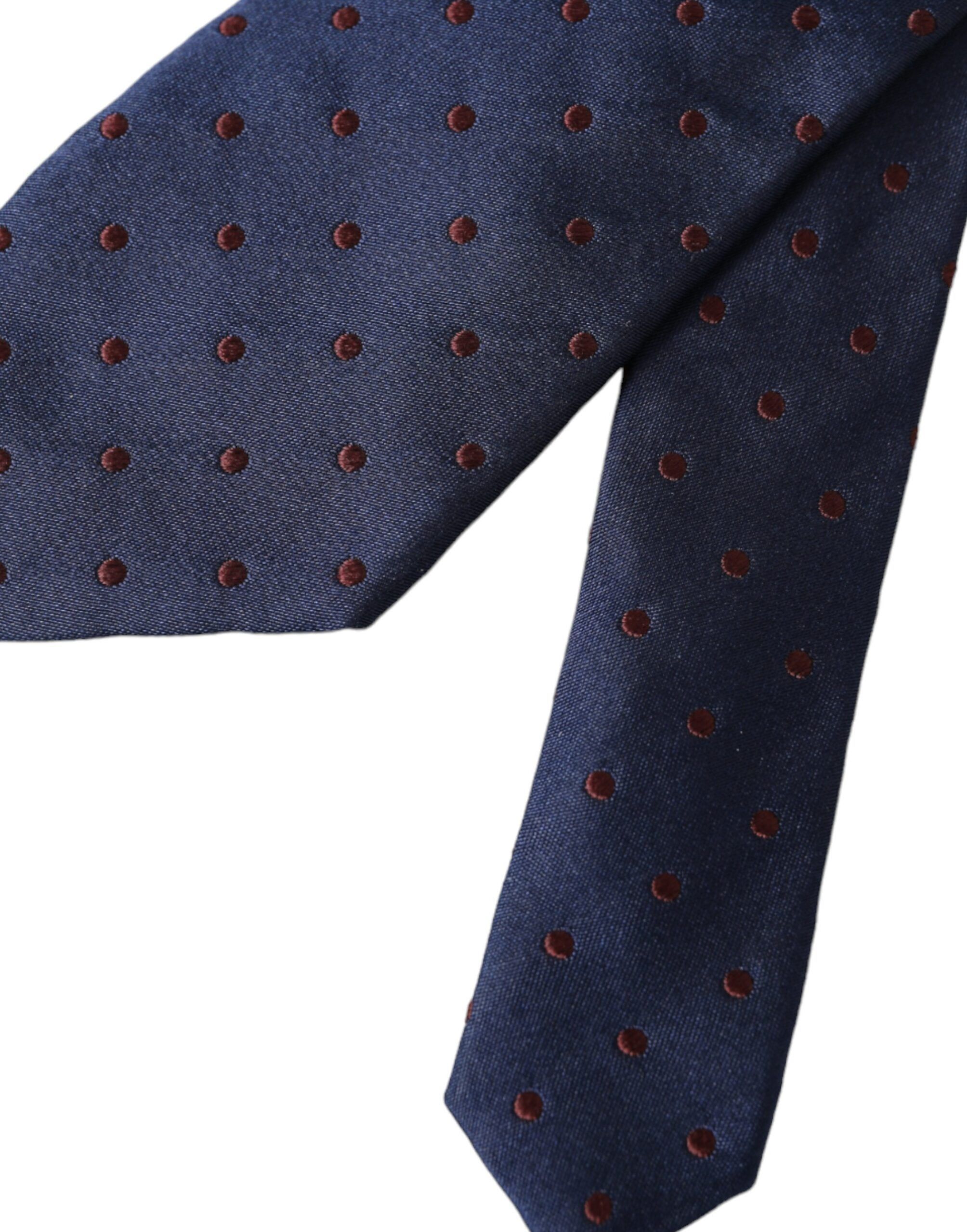 Dolce & Gabbana Blue Polka Dot 100% Silk Adjustable Men Men's Tie Size ONE SIZE - 5 Thumbnail