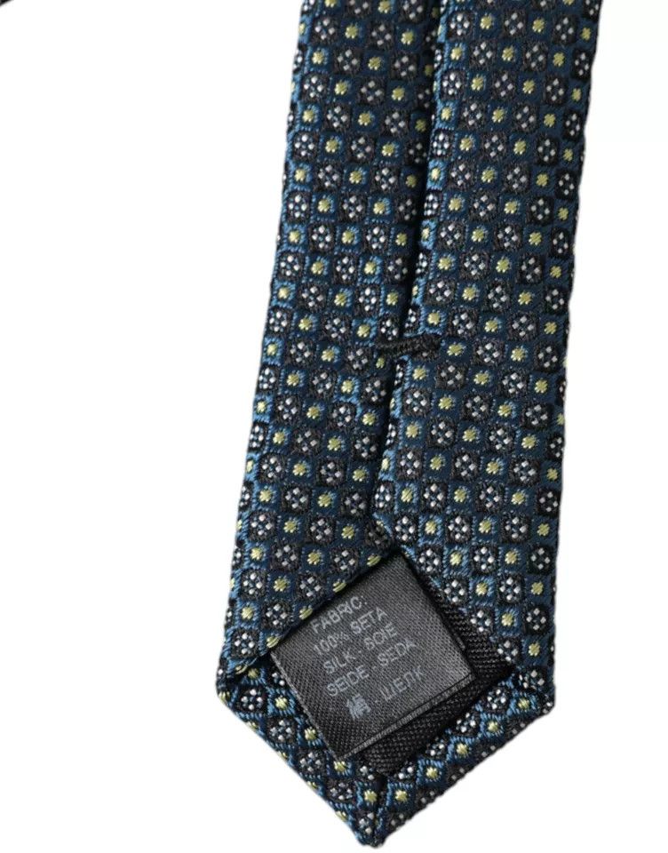 Dolce & Gabbana Green Patterned 100% Silk Adjustable Men Men's Tie Size ONE SIZE - 2 Thumbnail