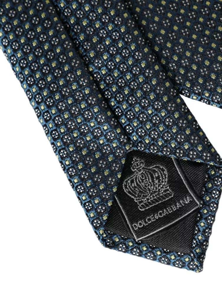 Dolce & Gabbana Green Patterned 100% Silk Adjustable Men Men's Tie Size ONE SIZE - 3 Thumbnail