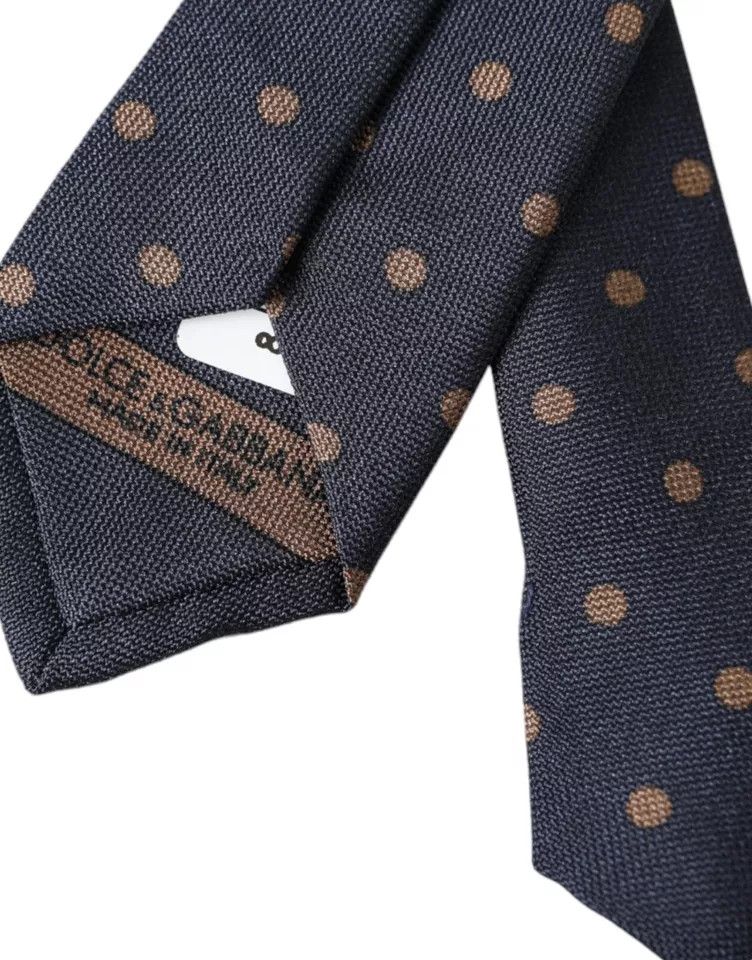 Dolce & Gabbana Black Dotted Fantasy Silk Adjustable Men Men's Tie Size ONE SIZE - 2 Thumbnail