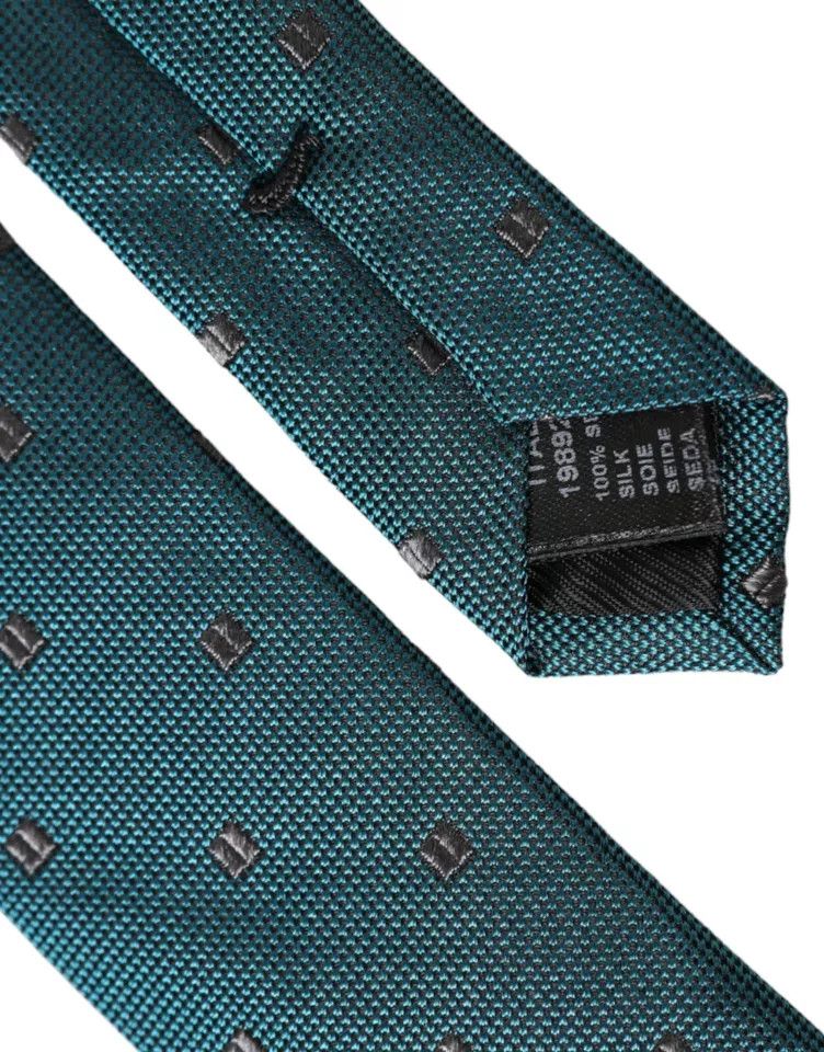 Dolce & Gabbana Green Patterned Silk Adjustable Men Men's Tie Size ONE SIZE - 2 Thumbnail