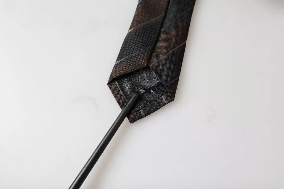 Dolce & Gabbana Brown Black Stripes Silk Adjustable Men's Tie (Pre-Owned) Size ONE SIZE - 5 Thumbnail