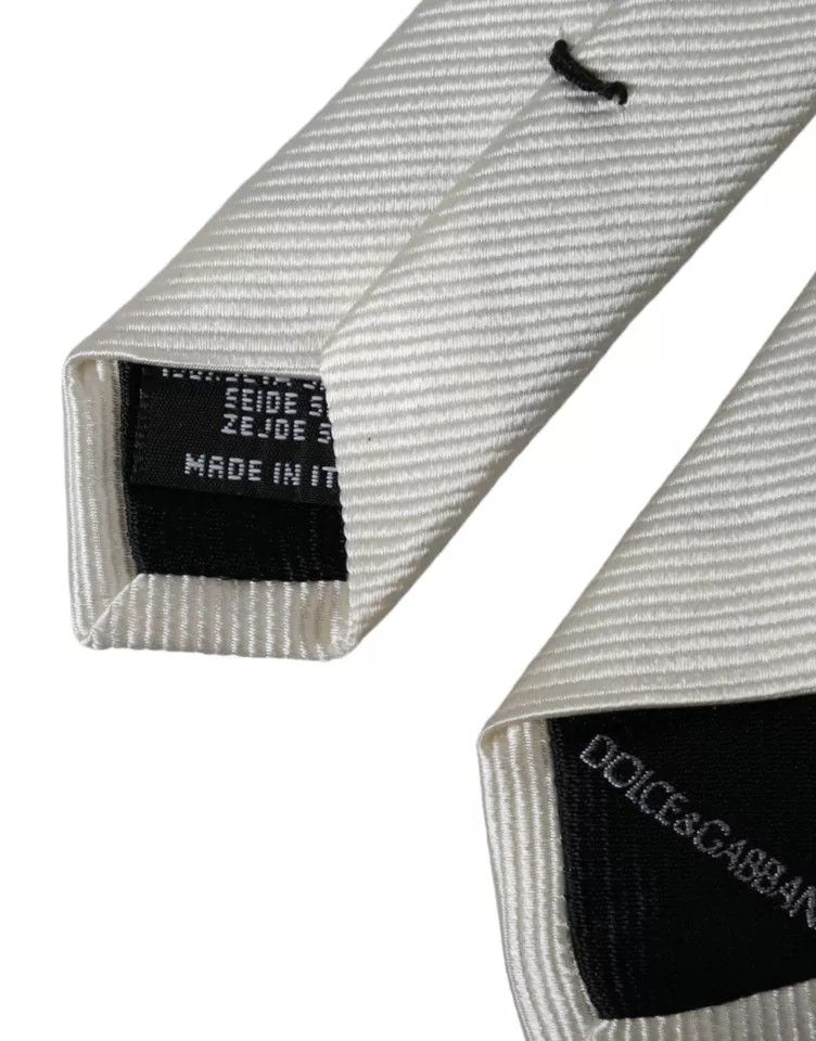 White Solid 100% Silk Adjustable Men's Tie