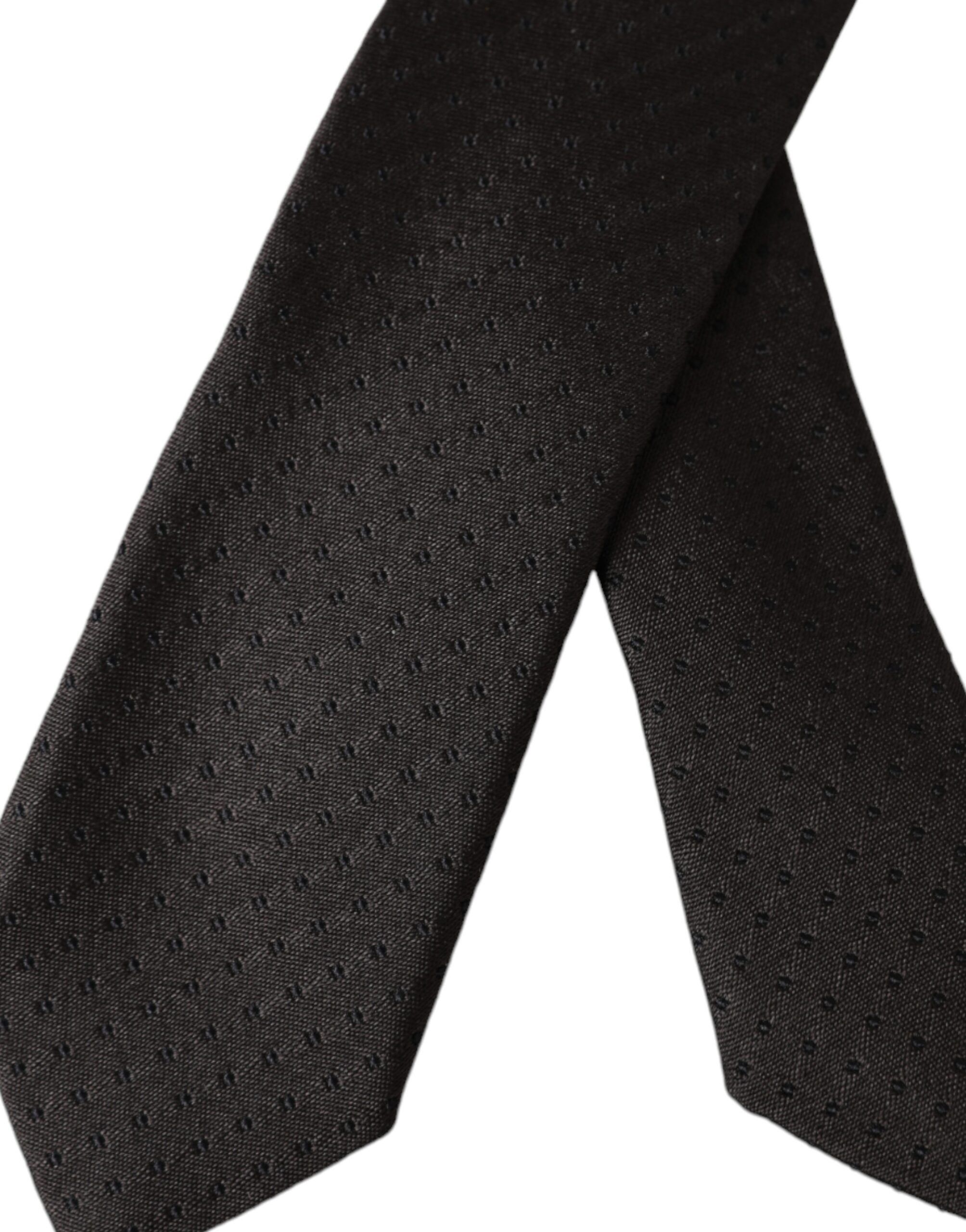 Dolce & Gabbana Black Patterned Silk Adjustable Men Men's Tie Size ONE SIZE - 5 Thumbnail
