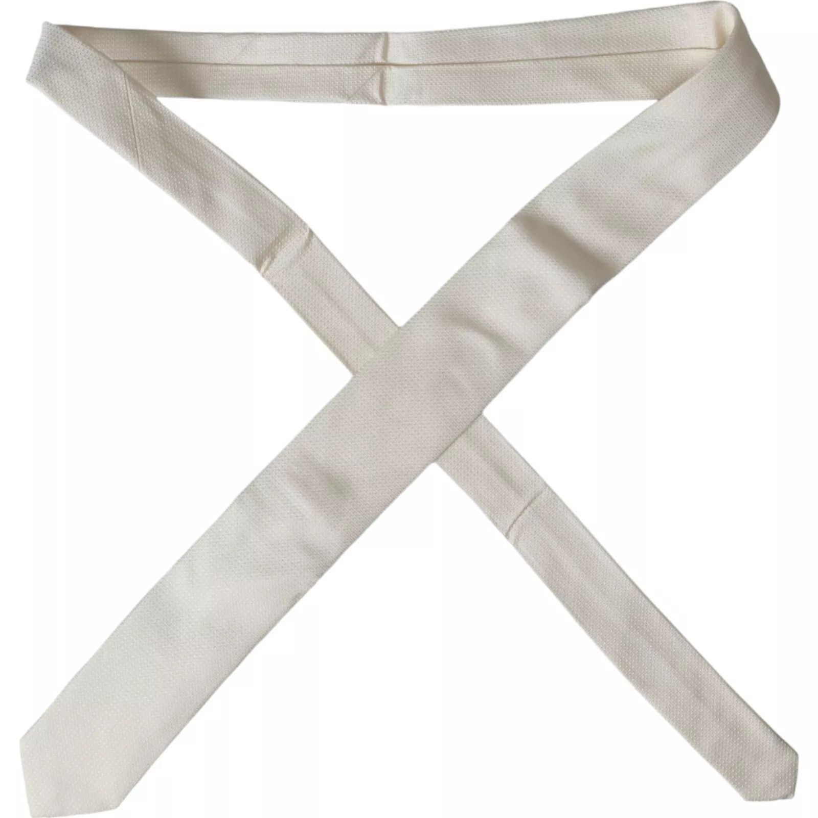 Dolce & Gabbana Off White Patterned Silk Classic Adjustable Men's Tie Size ONE SIZE - 2 Thumbnail