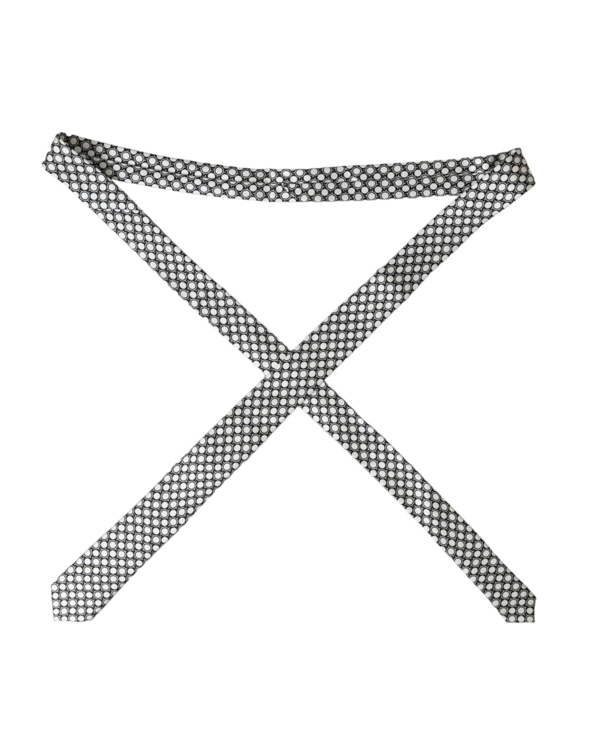 Dolce & Gabbana White Circles 100% Silk Adjustable Men's Tie Size ONE SIZE - 2 Thumbnail