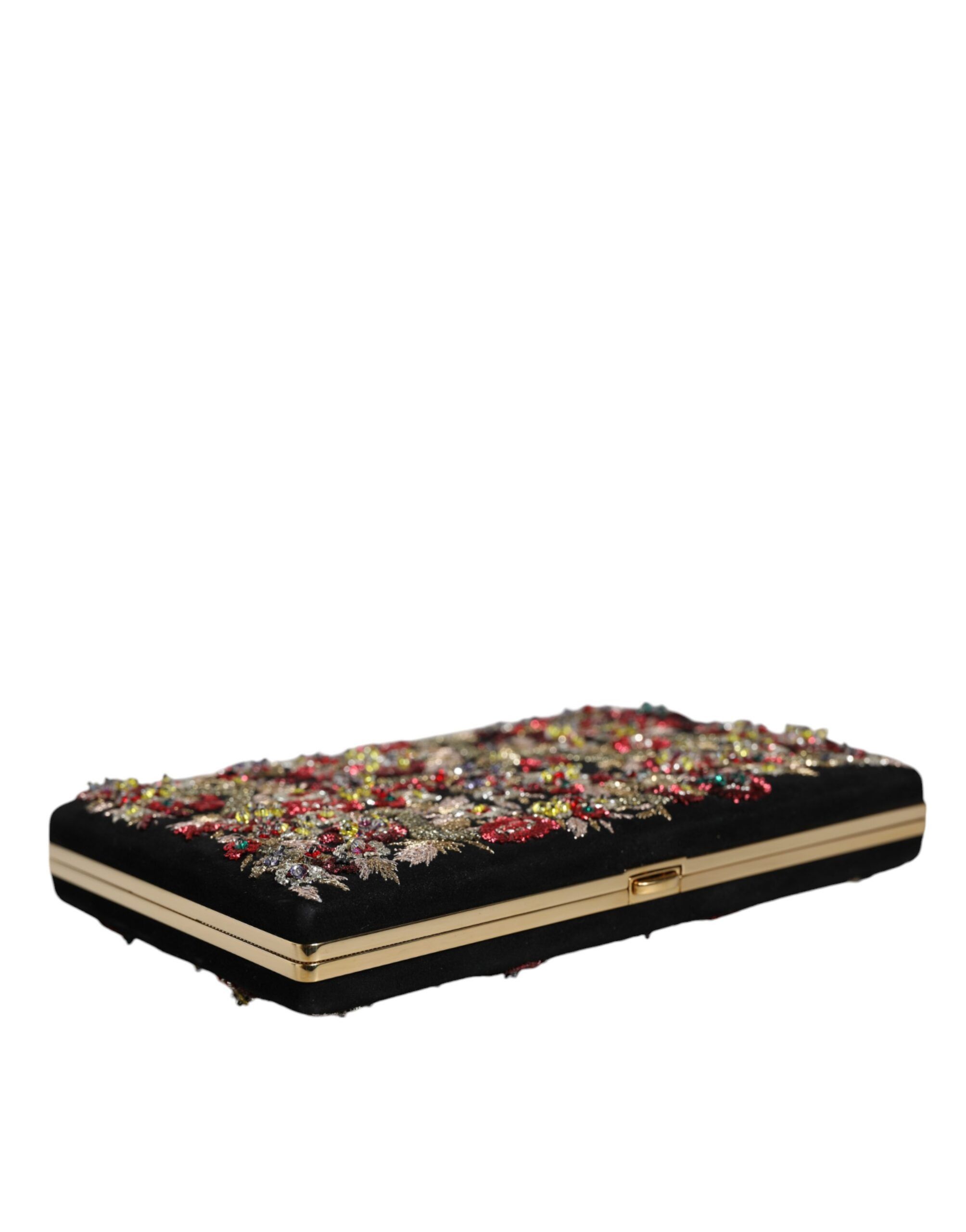 Dolce & Gabbana Multicolor Floral Gold Frame Clutch Evening Purse Women's Size ONE SIZE - 4 Thumbnail