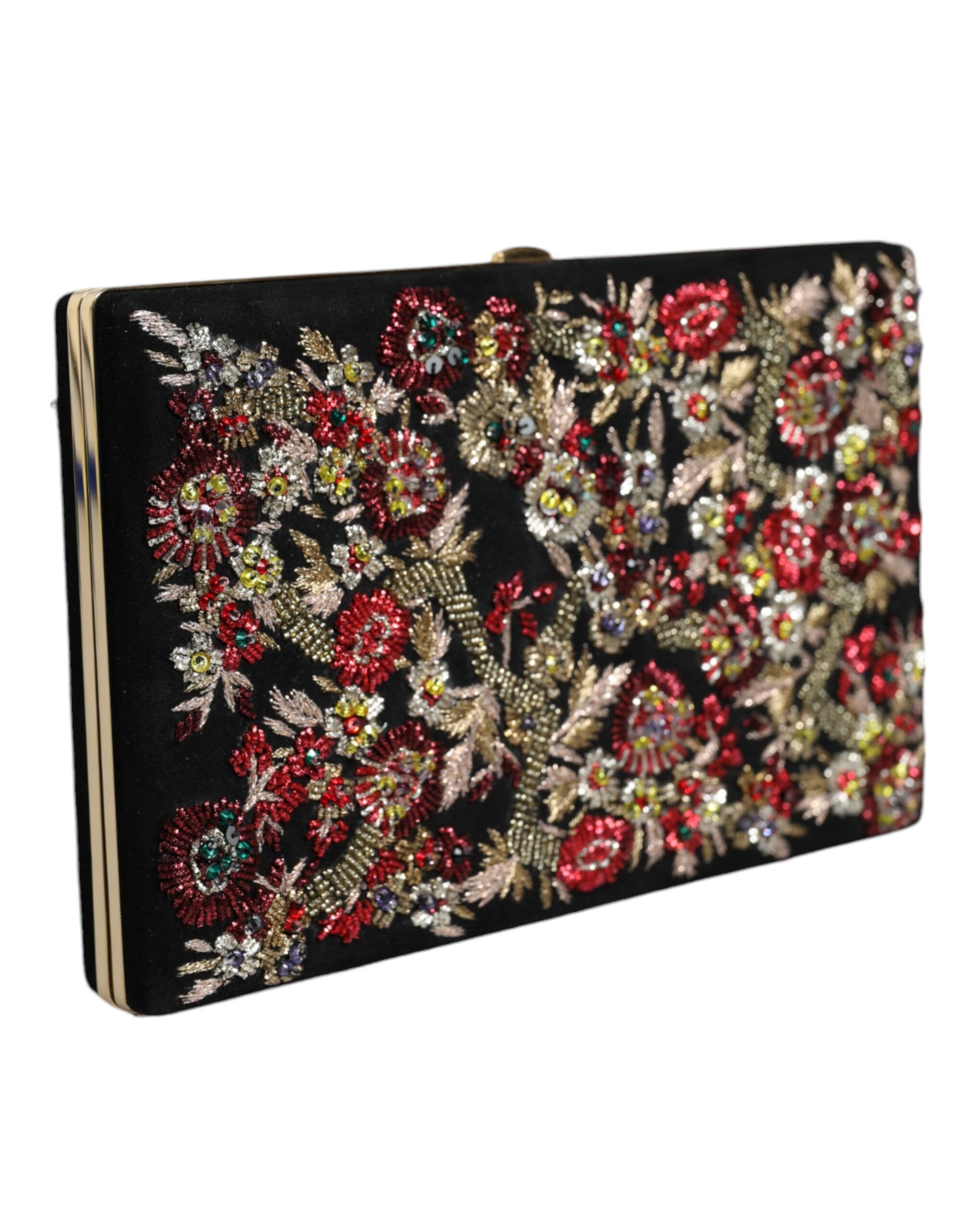 Dolce & Gabbana Multicolor Floral Gold Frame Clutch Evening Purse Women's Size ONE SIZE - 2 Thumbnail