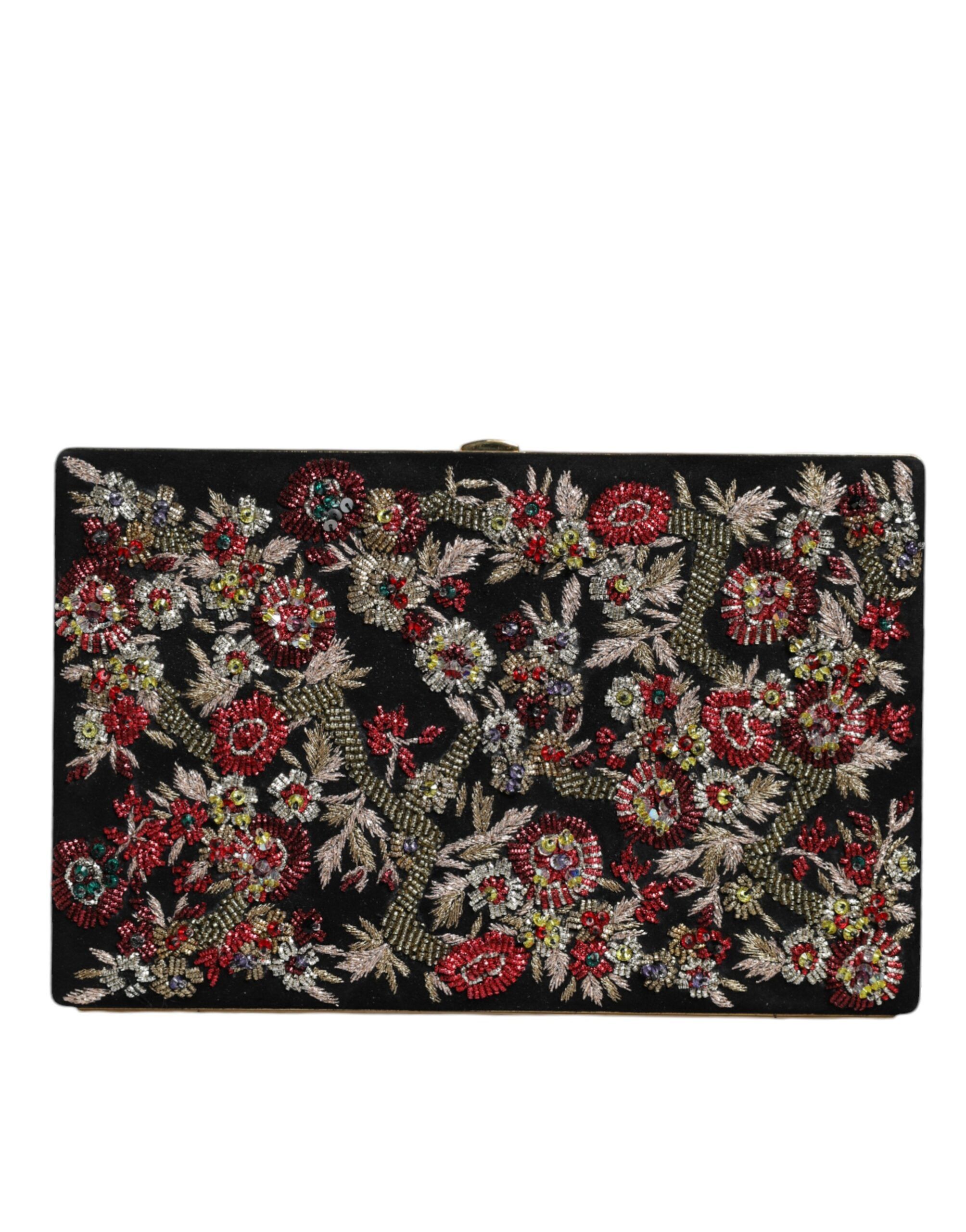 Dolce & Gabbana Multicolor Floral Gold Frame Clutch Evening Purse Women's Size ONE SIZE - 3 Thumbnail