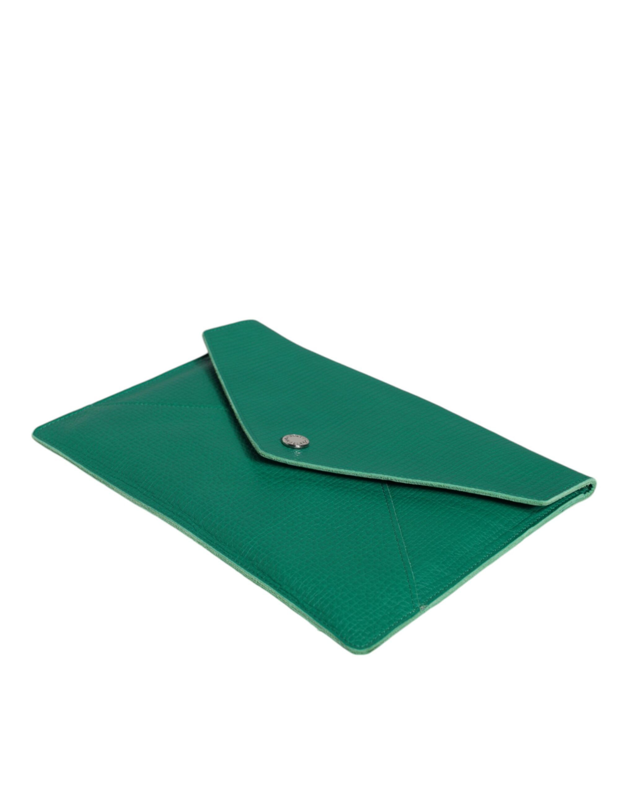 Dolce & Gabbana Green Leather Handbag Clutch Mini Purse Pouch Tablet Size ONE SIZE - 6 Thumbnail