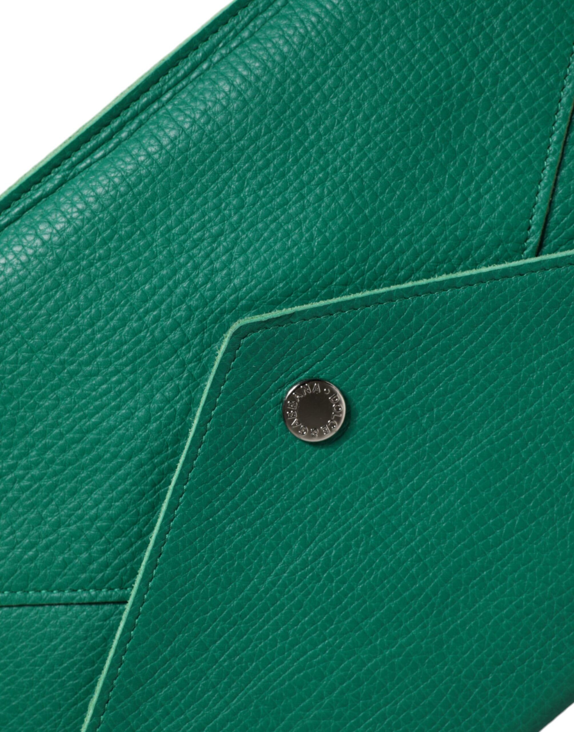 Dolce & Gabbana Green Leather Handbag Clutch Mini Purse Pouch Tablet Size ONE SIZE - 5 Thumbnail