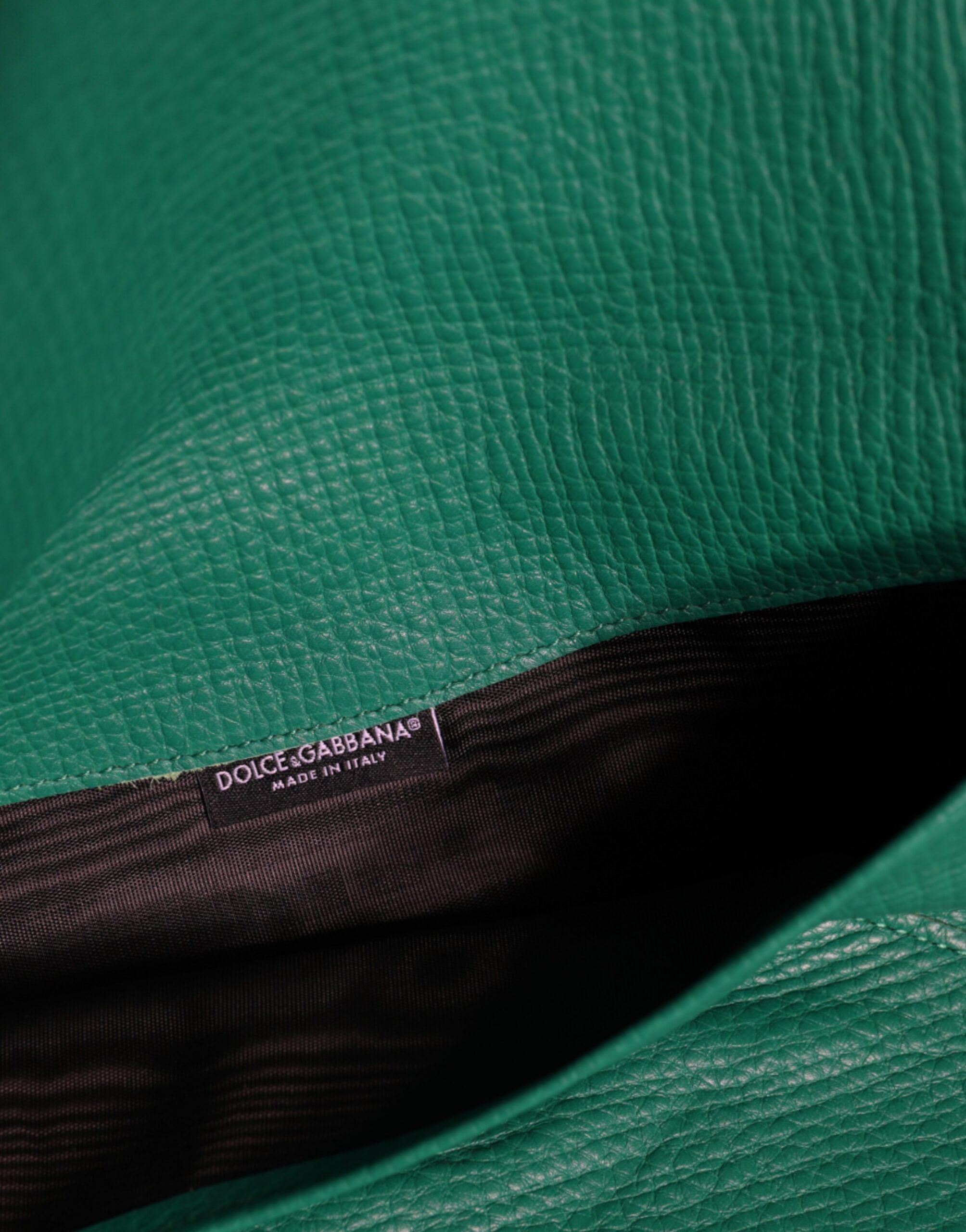 Dolce & Gabbana Green Leather Handbag Clutch Mini Purse Pouch Tablet Size ONE SIZE - 4 Thumbnail