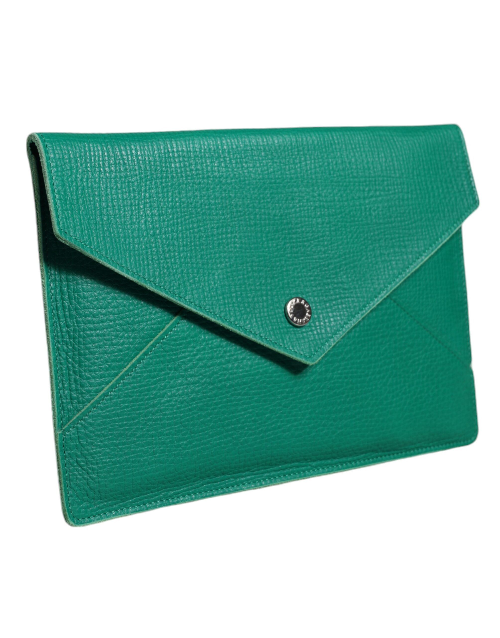 Dolce & Gabbana Green Leather Handbag Clutch Mini Purse Pouch Tablet Size ONE SIZE - 2 Thumbnail