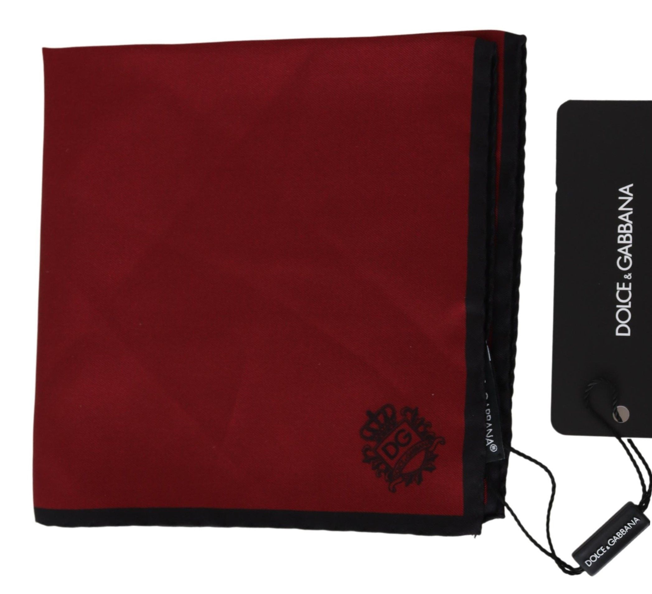 Dolce & Gabbana Elegant Red Silk Square Men's Handkerchief Size ONE SIZE - 2 Thumbnail