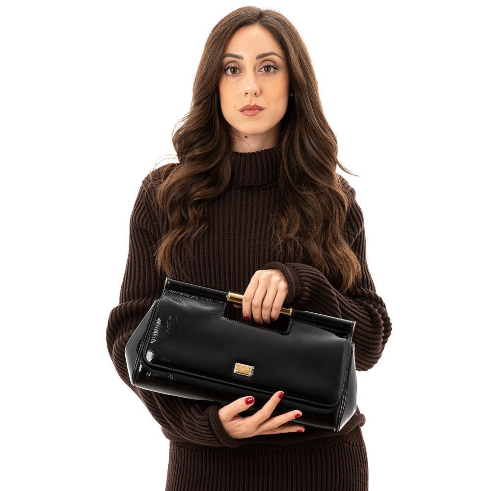 Dolce & Gabbana Black Leather Women's Handbag Size ONE SIZE - 2 Thumbnail