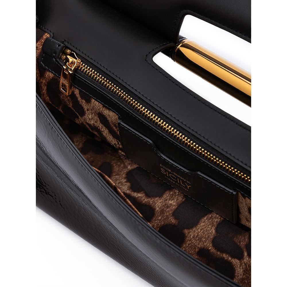 Dolce & Gabbana Black Leather Women's Handbag Size ONE SIZE - 6 Thumbnail