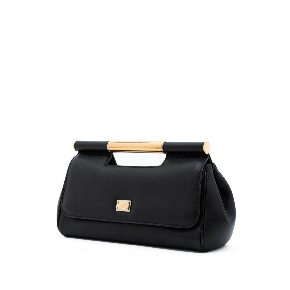 Dolce & Gabbana Black Leather Women's Handbag Size ONE SIZE - 4 Thumbnail