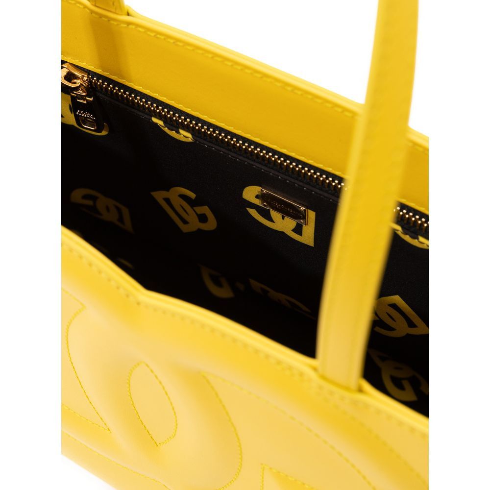 Dolce & Gabbana Yellow Leather Women's Handbag Size ONE SIZE - 6 Thumbnail