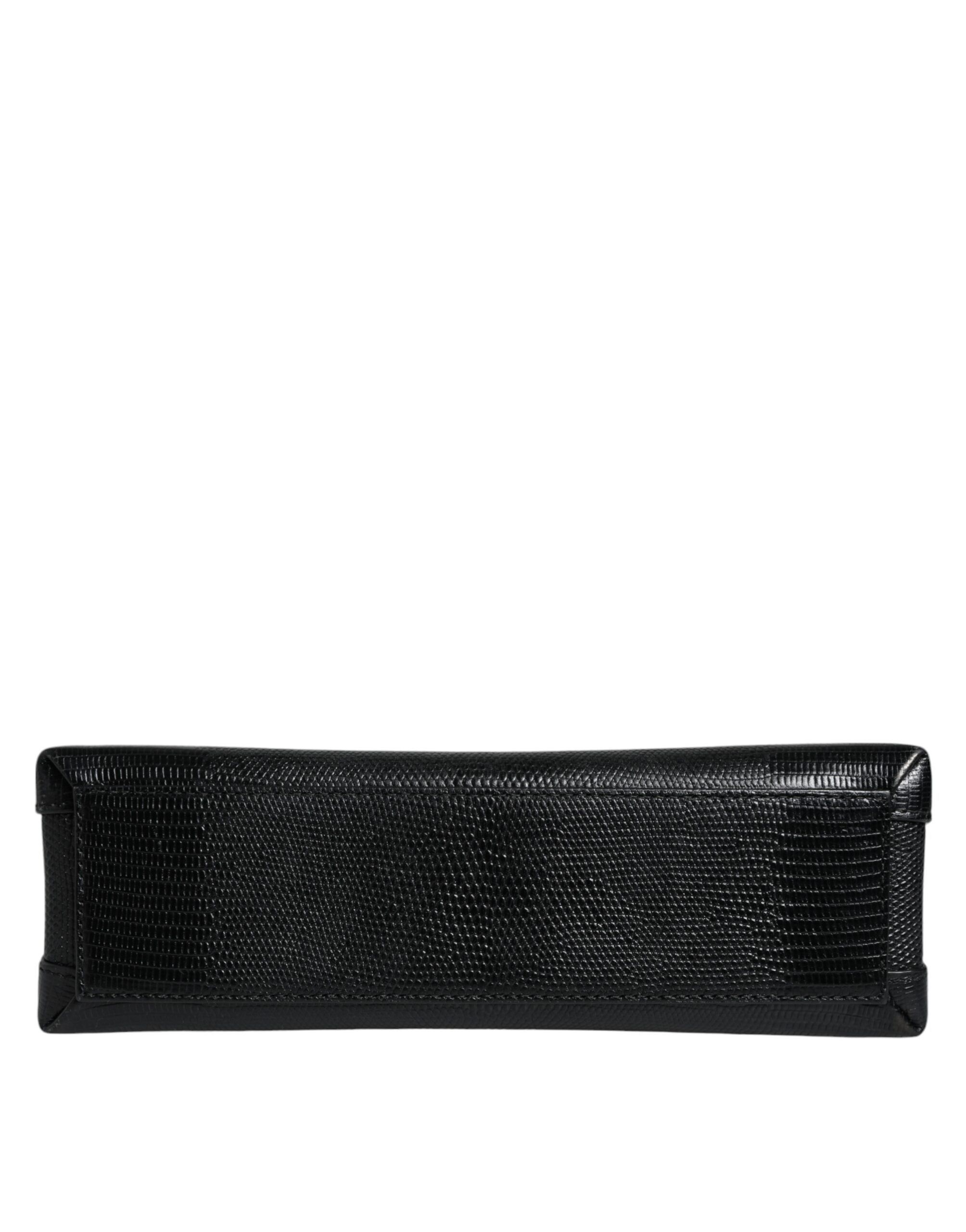 Dolce & Gabbana Black Leather DG Millennials Crystal Crossbody Women's Bag Size ONE SIZE - 5 Thumbnail