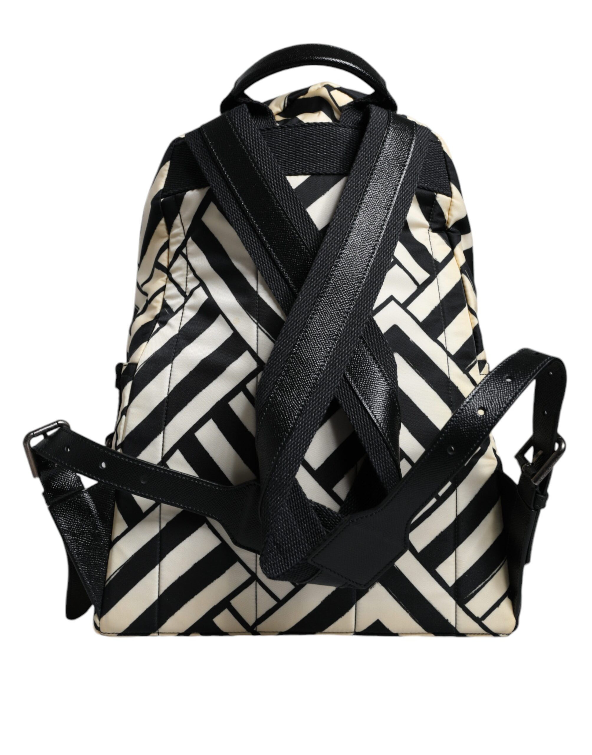 Dolce & Gabbana Black White Nylon Leather Travel Back Pack Women's Bag Size ONE SIZE - 3 Thumbnail