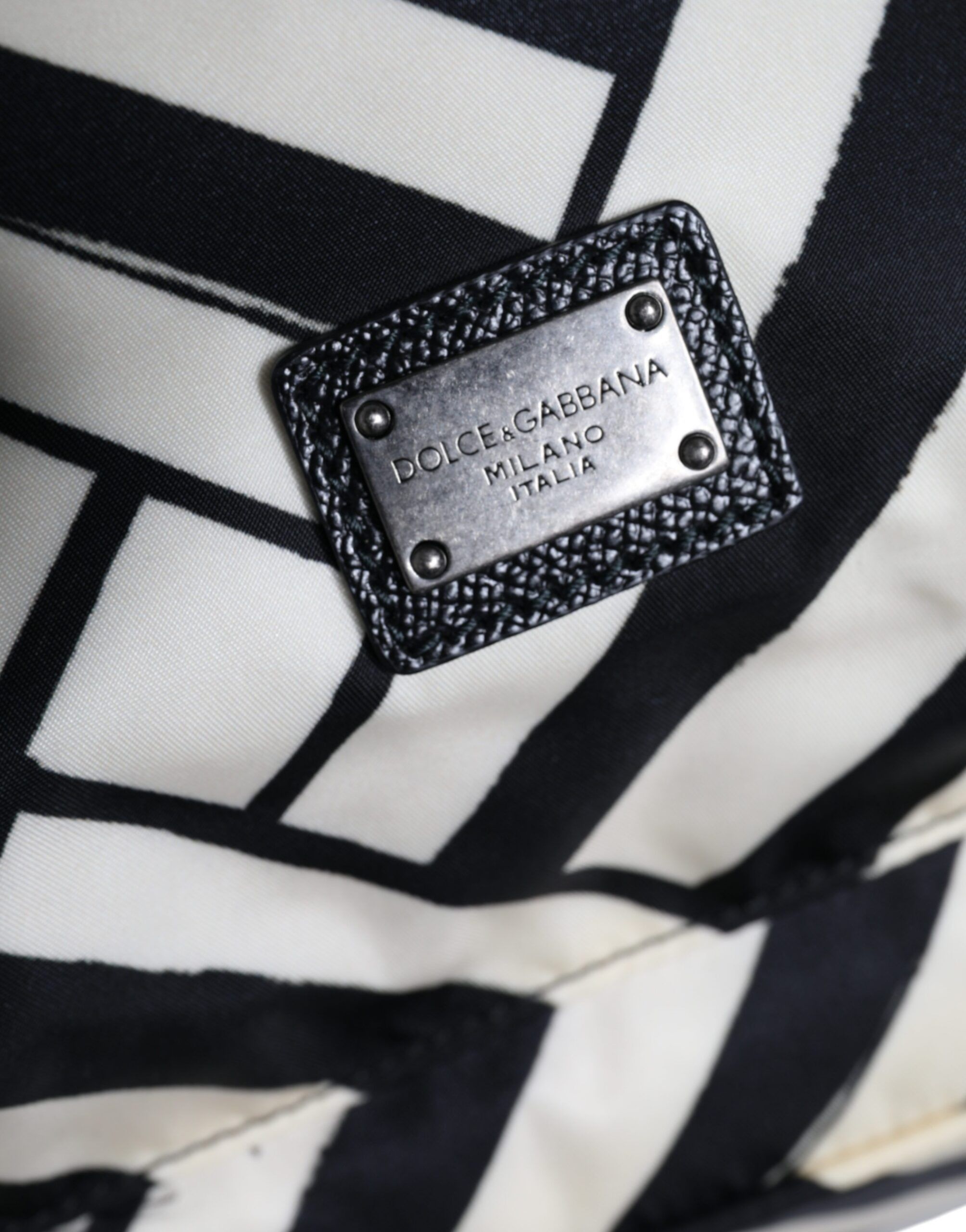 Dolce & Gabbana Black White Nylon Leather Travel Back Pack Women's Bag Size ONE SIZE - 5 Thumbnail