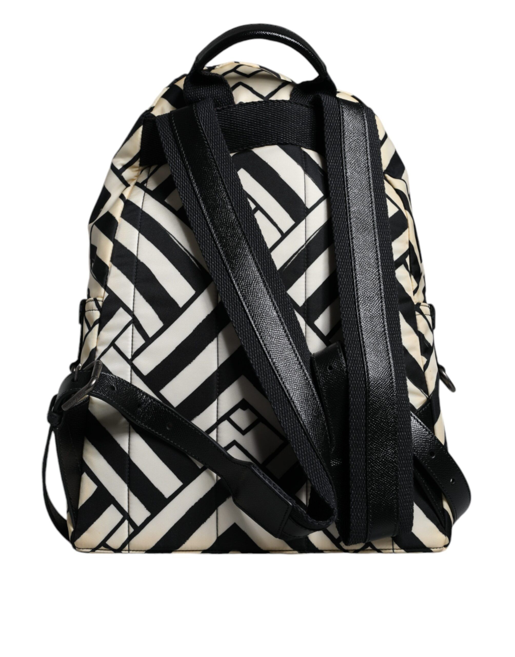 Dolce & Gabbana Black White Nylon Leather Travel Back Pack Women's Bag Size ONE SIZE - 3 Thumbnail
