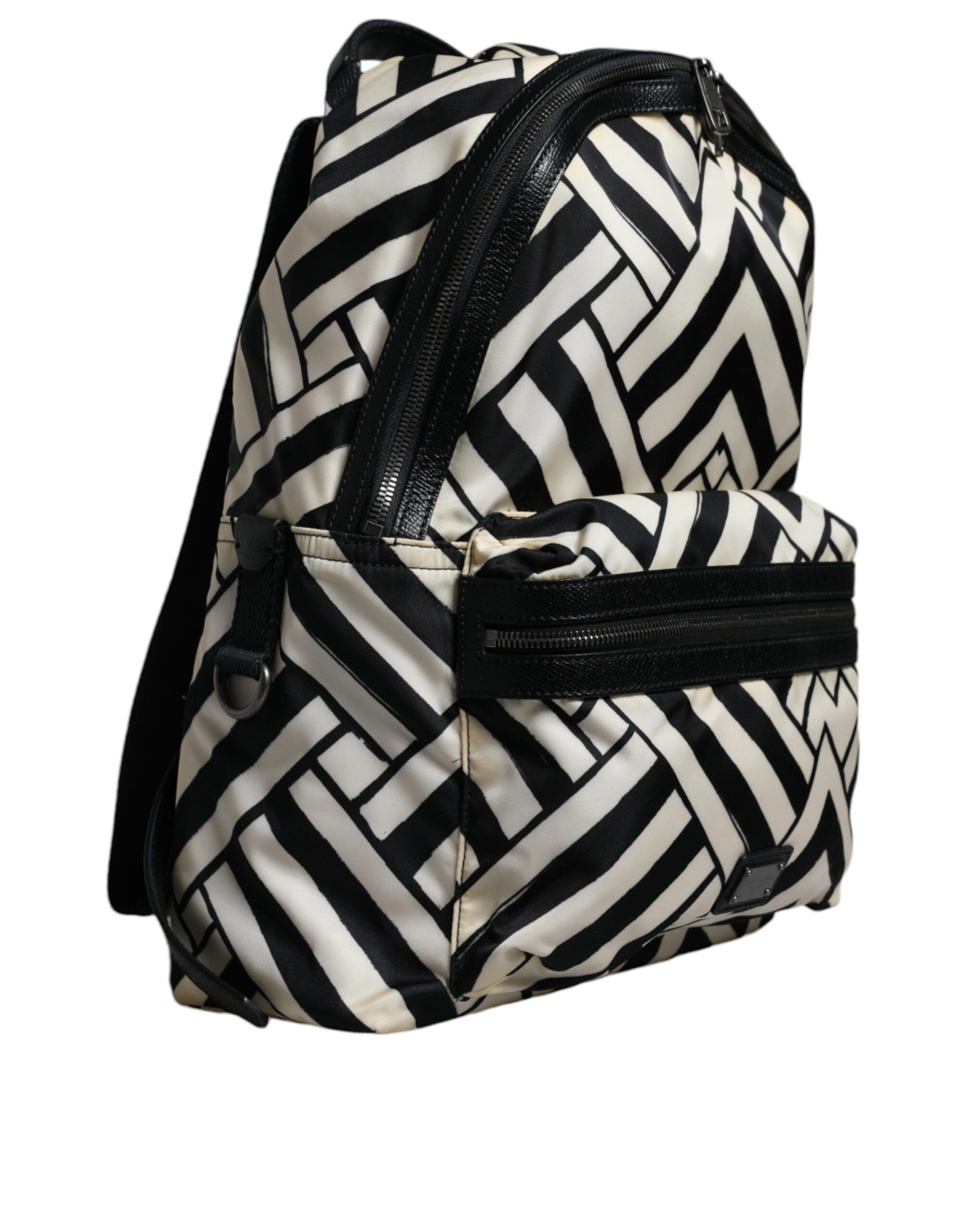 Dolce & Gabbana Black White Nylon Leather Travel Back Pack Women's Bag Size ONE SIZE - 2 Thumbnail