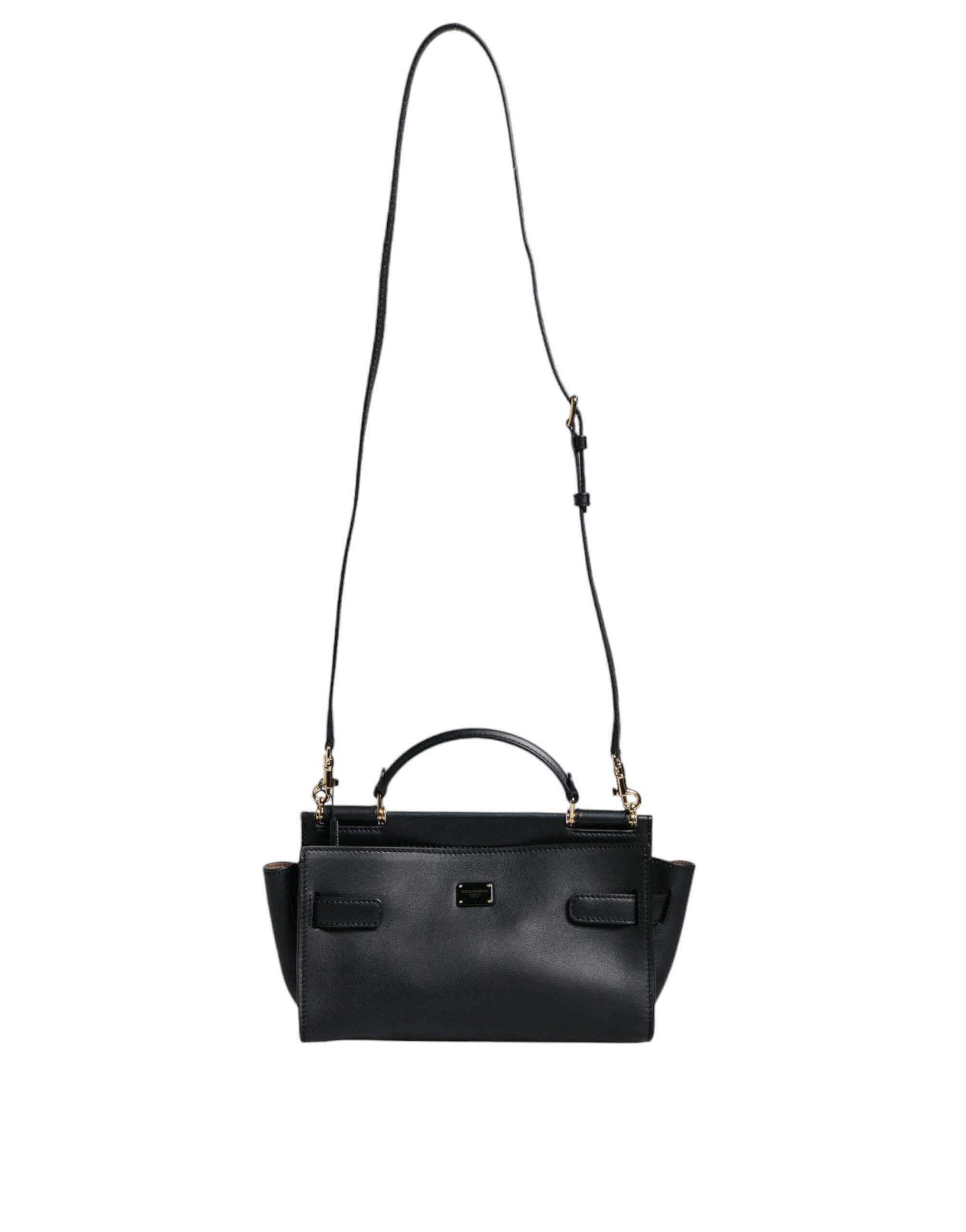Dolce & Gabbana Black Leather SICILY Top Handle Crossbody Women's Bag Size ONE SIZE - 2 Thumbnail