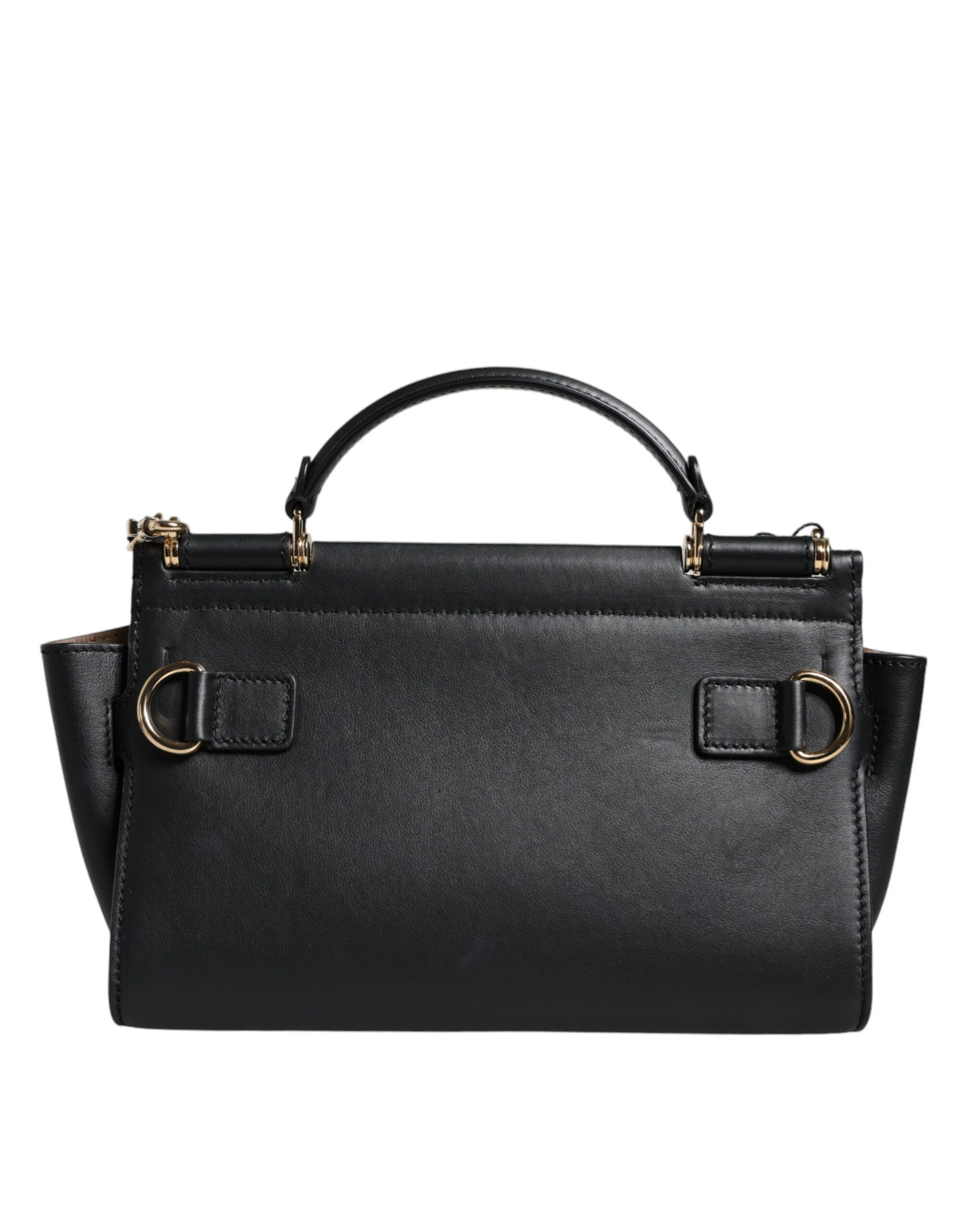 Dolce & Gabbana Black Leather SICILY Top Handle Crossbody Women's Bag Size ONE SIZE - 4 Thumbnail