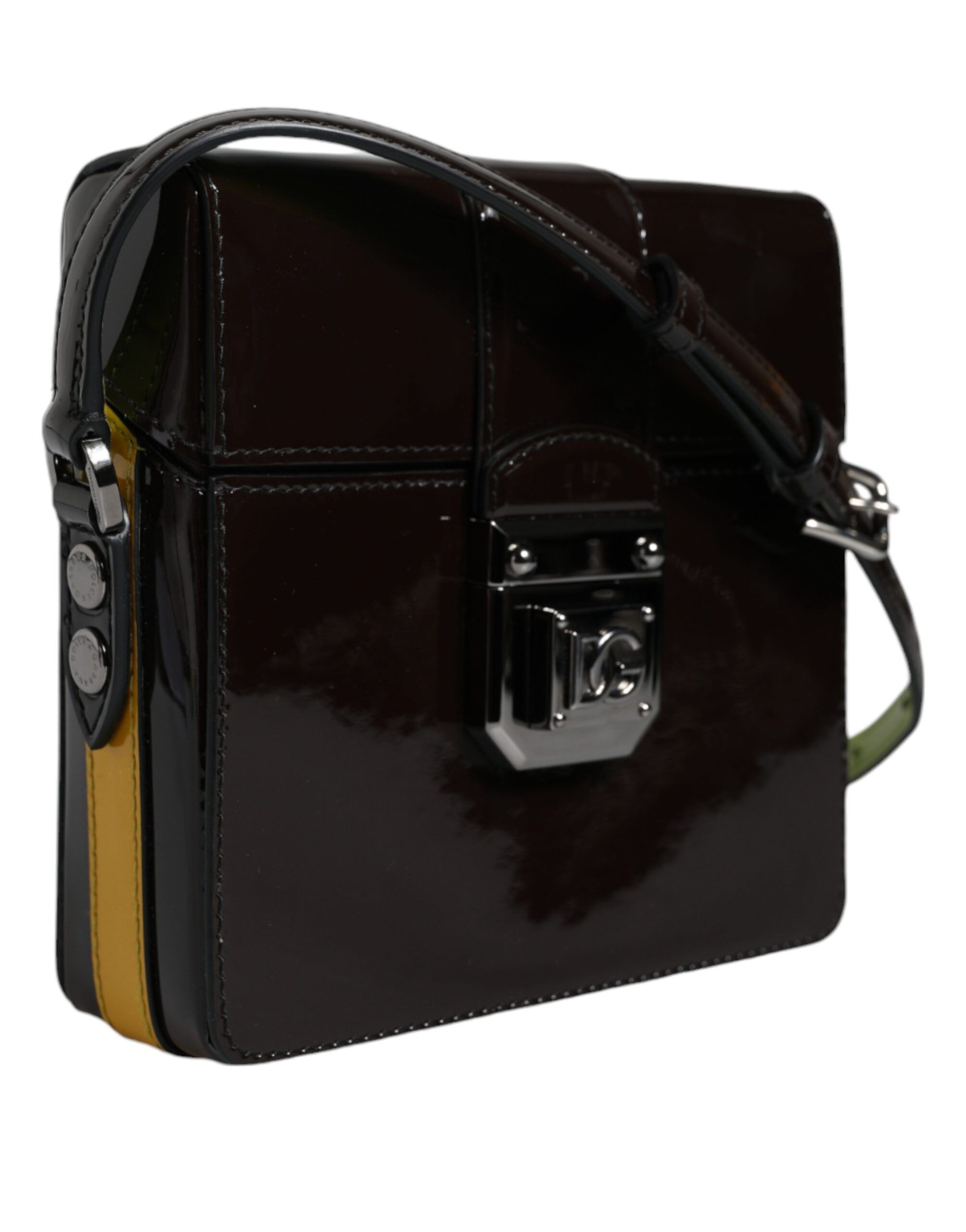 Dolce & Gabbana Black Glossy Leather Crossbody Shoulder Women's Bag Size ONE SIZE - 3 Thumbnail