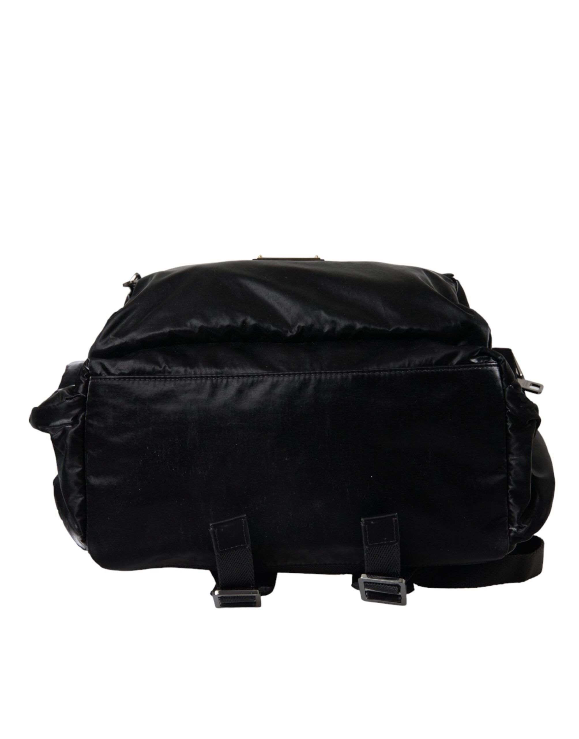 Dolce & Gabbana Black Patent Leather Logo Plaque Backpack Men's Bag Size ONE SIZE - 4 Thumbnail