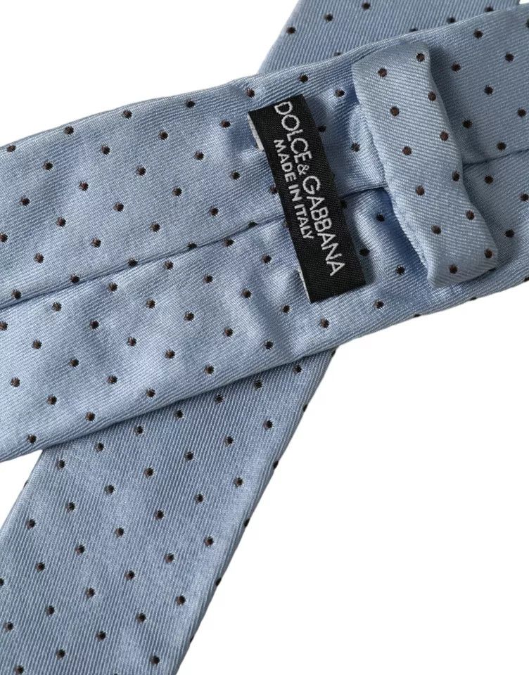 Dolce & Gabbana Light Blue Polka Dot Silk Adjustable Men Men's Tie Size ONE SIZE - 3 Thumbnail