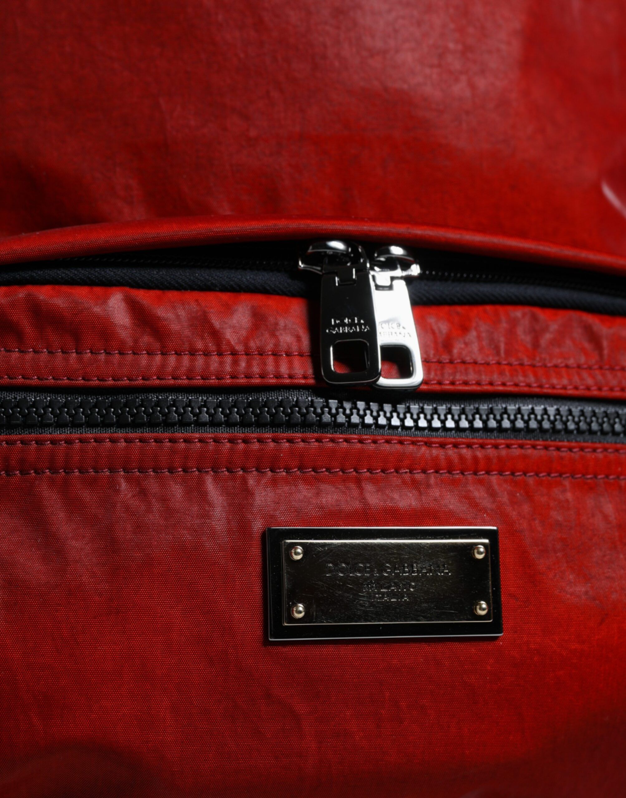Dolce & Gabbana Red Patent Leather Logo Plaque Backpack Men's Bag Size ONE SIZE - 5 Thumbnail