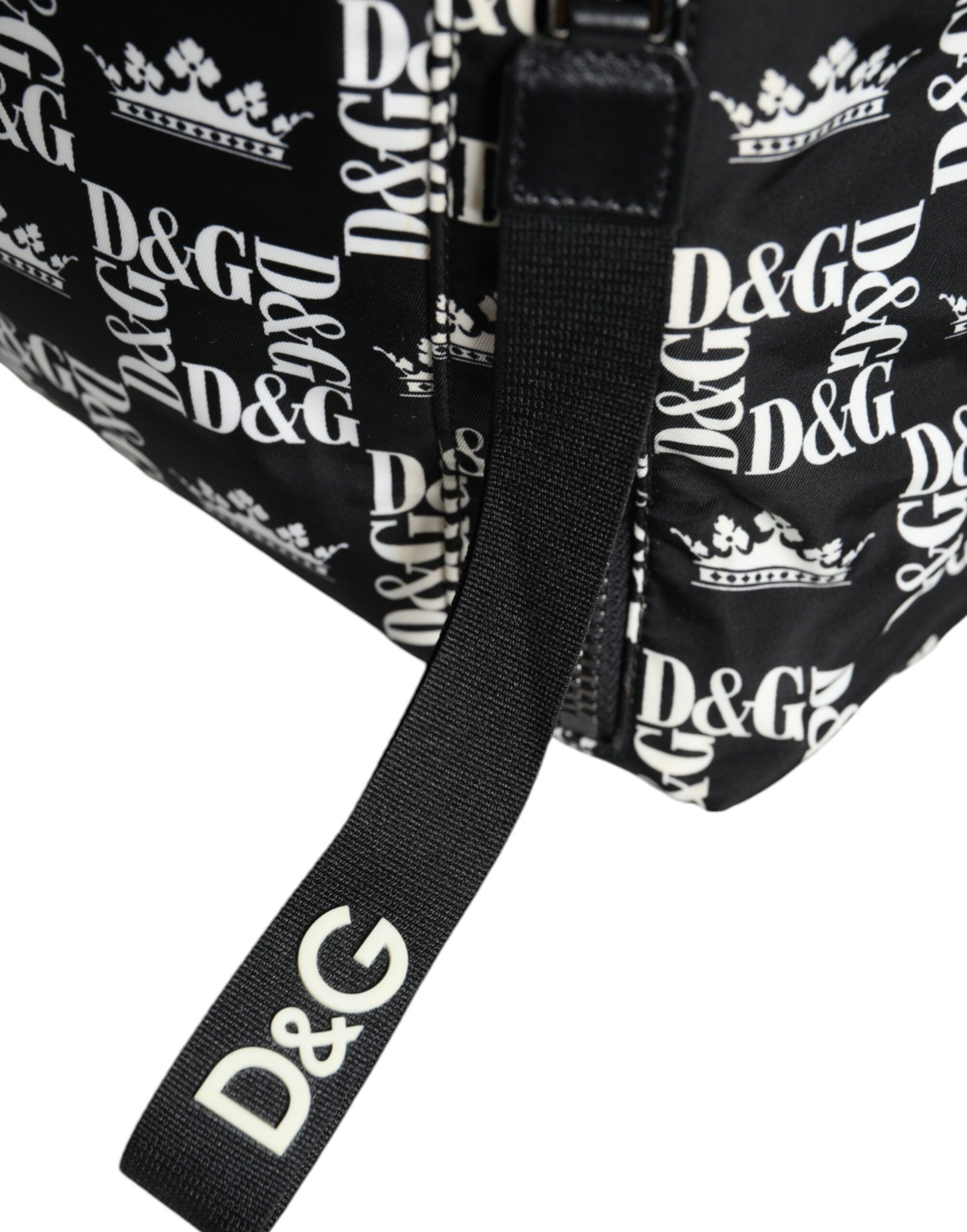 Dolce & Gabbana Black White DG Crown Logo Nylon Backpack Men's Bag Size ONE SIZE - 5 Thumbnail