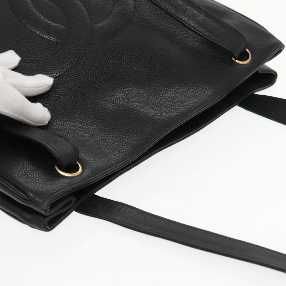 Chanel Logo Cc Black Leather Tote Bag (Pre-Owned) Size ONE SIZE - 17 Thumbnail